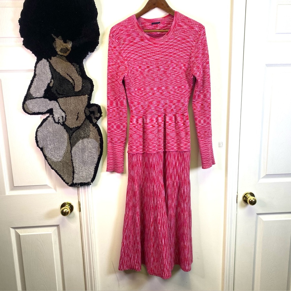 Vibrant Pink Knit Midi Dress | Scoop